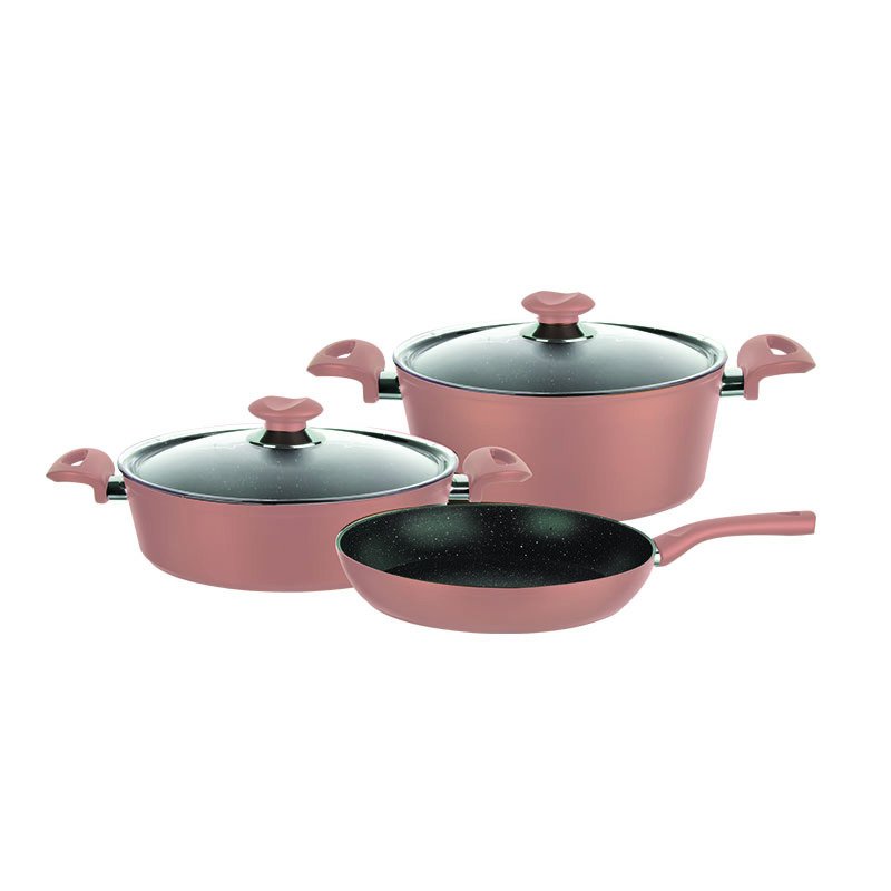 Aryıldız Eco Mini Granit 5 Parça Tencere Set Pudra