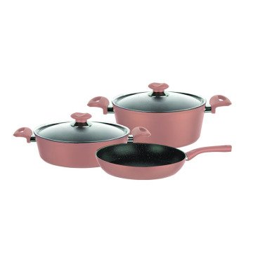 Aryıldız Eco Mini Granit 5 Parça Tencere Set Pudra