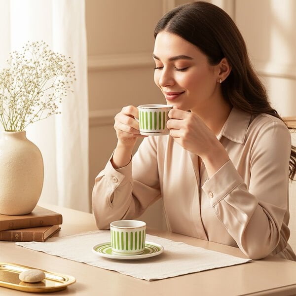 Güral Porselen Mental 4 Parça Kahve Fincan Takımı 6559