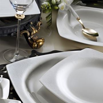 Kütahya Porselen Bone Mare 62 Parça 955921 Desen Altın Yemek Takımı