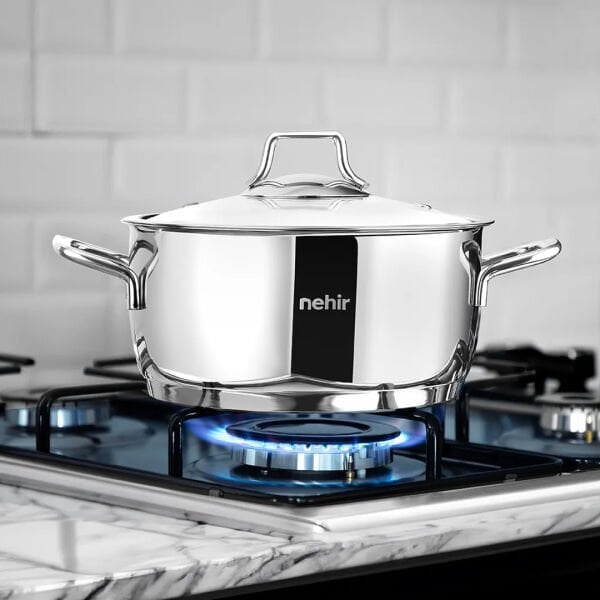 Nehir Silver Klasik 8 Parça Çelik Tencere Seti