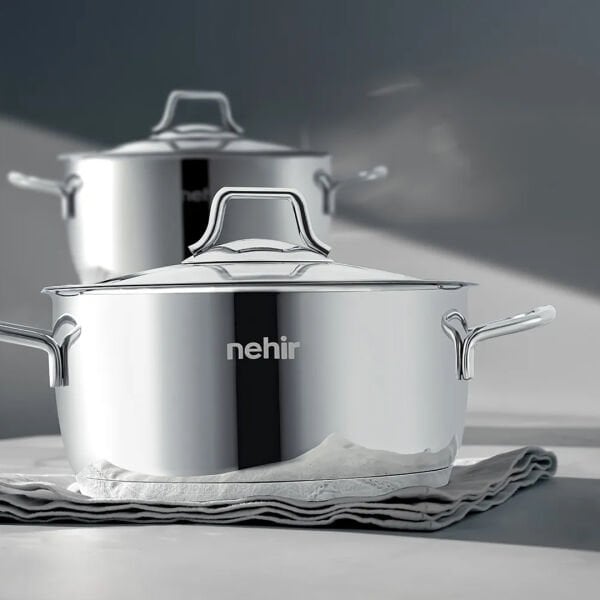 Nehir Silver Klasik 8 Parça Çelik Tencere Seti