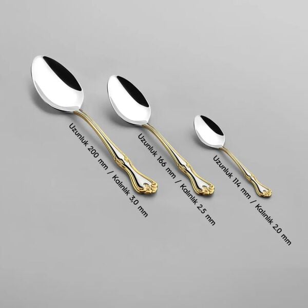 Nehir Lalezar Altın 60 Parça Çatal Kaşık Takımı