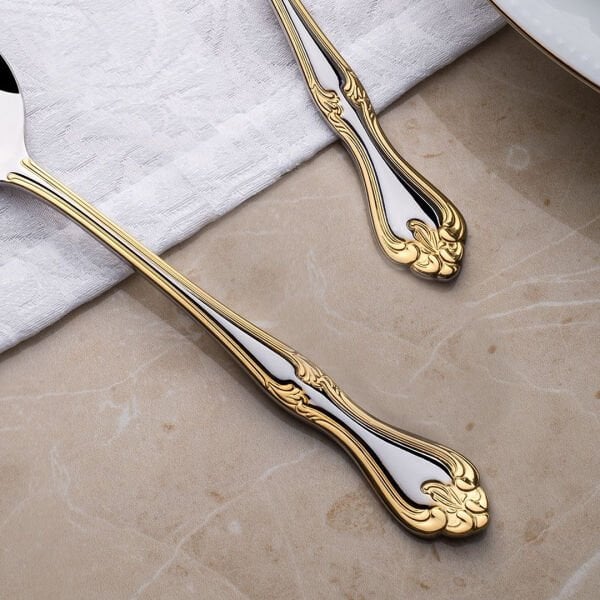 Nehir Lalezar Altın 60 Parça Çatal Kaşık Takımı