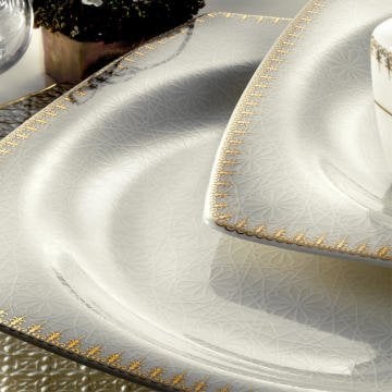 Kütahya Porselen Bone Mare 62 Parça 9715 Desenli Yemek Takımı