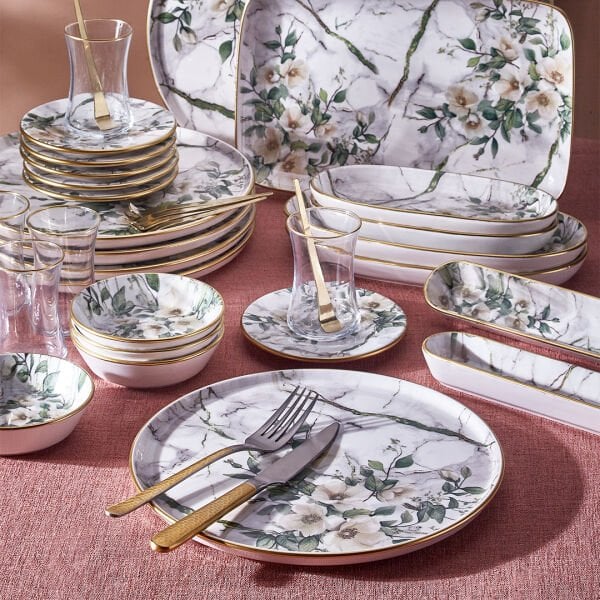 Fecra Monza 35 Parça Gold Fileli Kahvaltı Seti