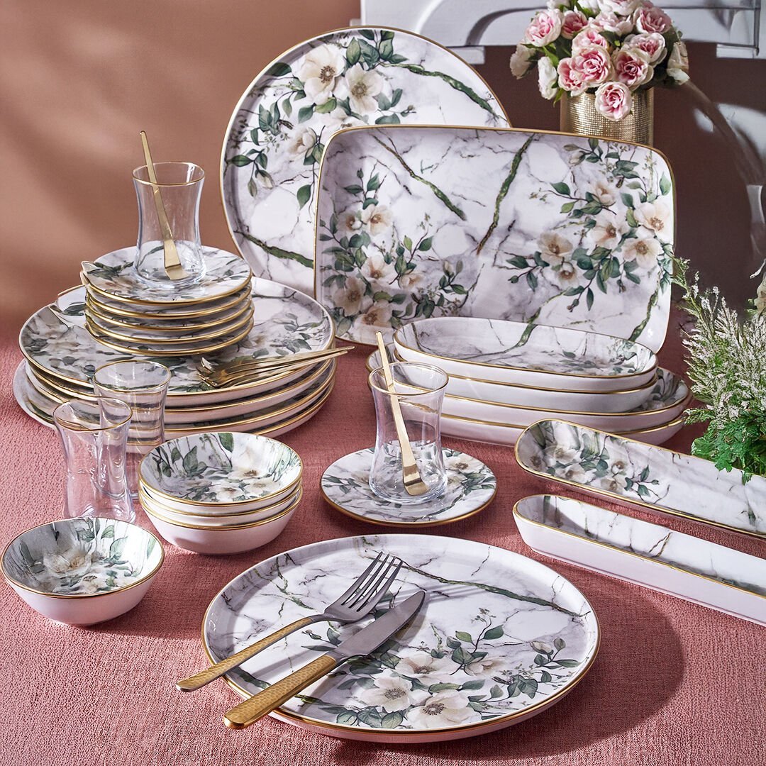 Fecra Monza 35 Parça Gold Fileli Kahvaltı Seti