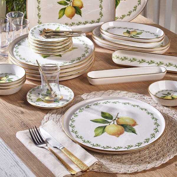 Fecra Lemone 35 Parça Gold Fileli Kahvaltı Seti