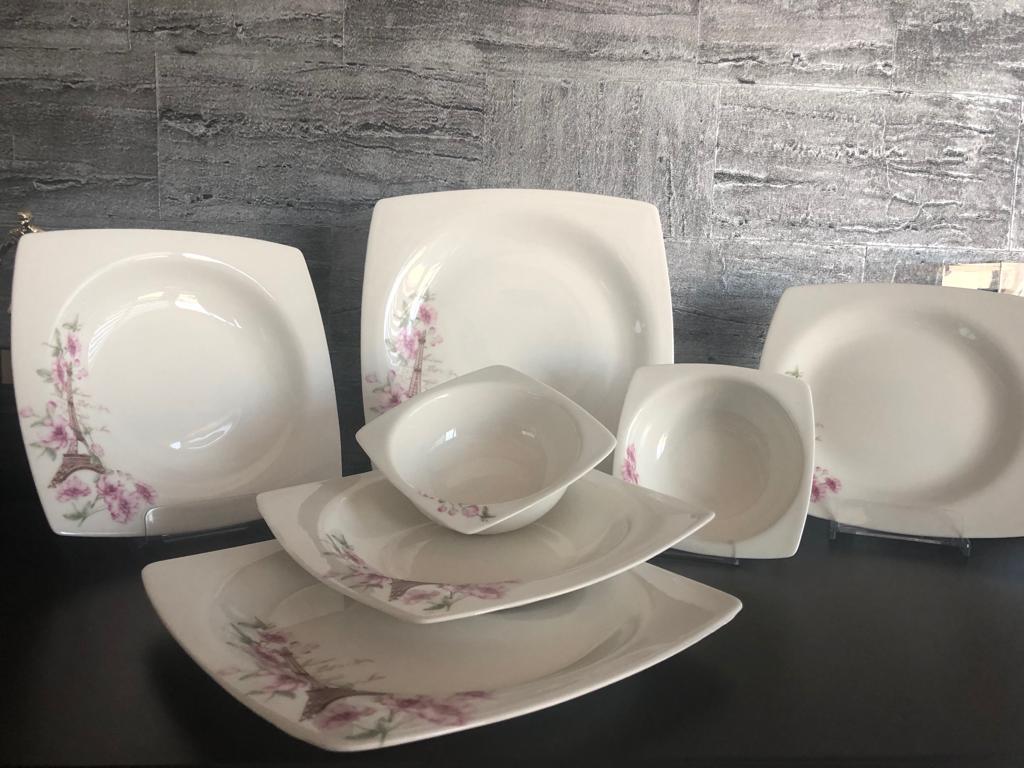 Kütahya Porselen Pearl Mare 24 Parça Yemek Takımı Çiçek