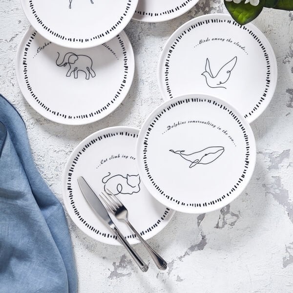 Fecra Animal 6 Parça Pasta Tabağı Seti