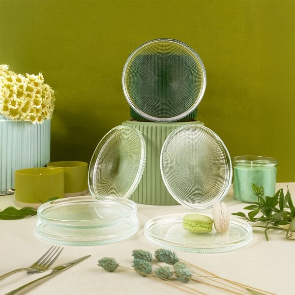 Fecra Loren 6'lı Pasta Tabağı Seti Natürel 16 Cm