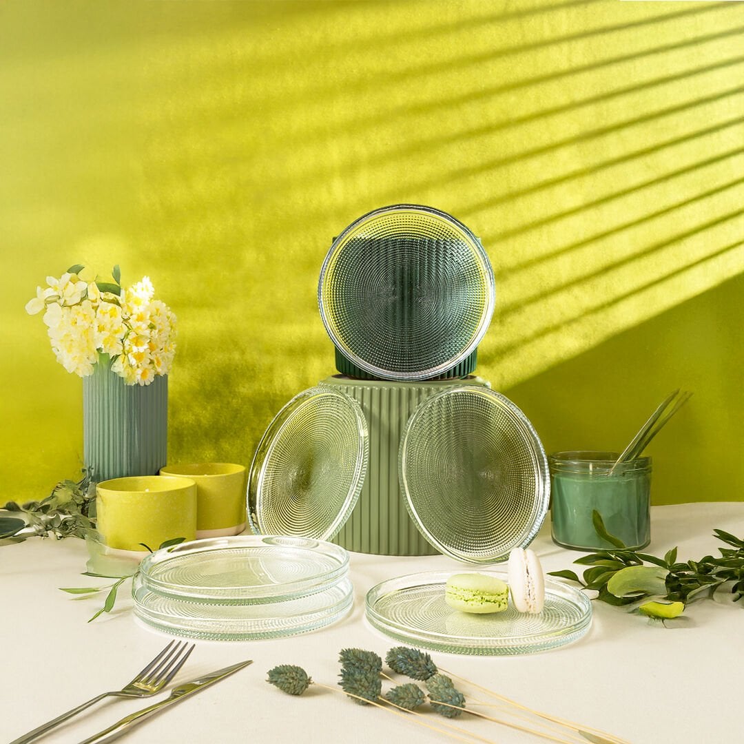 Fecra Loren 6'lı Pasta Tabağı Seti Natürel 16 Cm