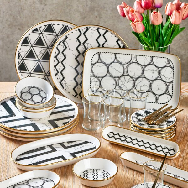 Fecra Feza 35 Parça Gold Fileli Kahvaltı Seti