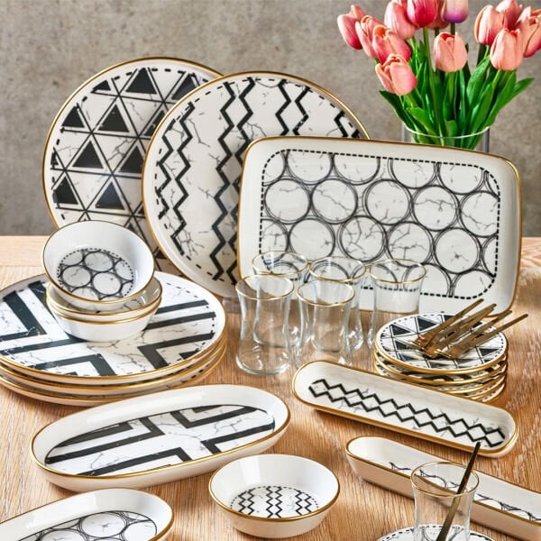 Fecra Feza 35 Parça Gold Fileli Kahvaltı Seti