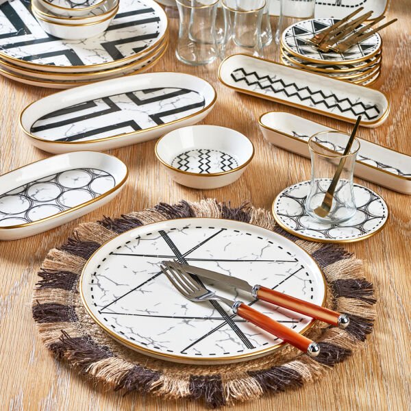 Fecra Feza 35 Parça Gold Fileli Kahvaltı Seti