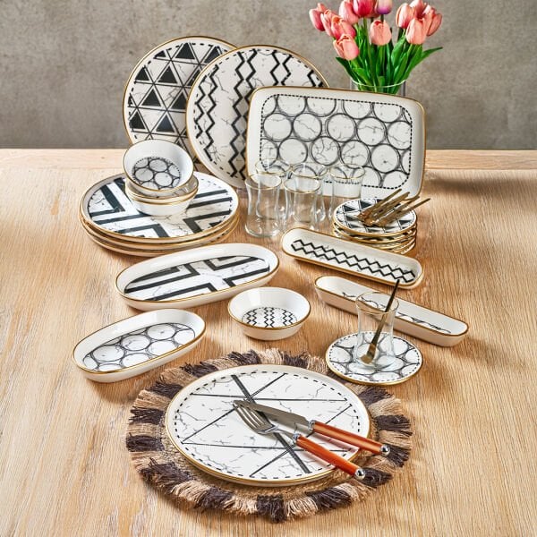 Fecra Feza 35 Parça Gold Fileli Kahvaltı Seti