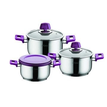 Aryıldız Piazza 9 Parça Tencere Seti Purple