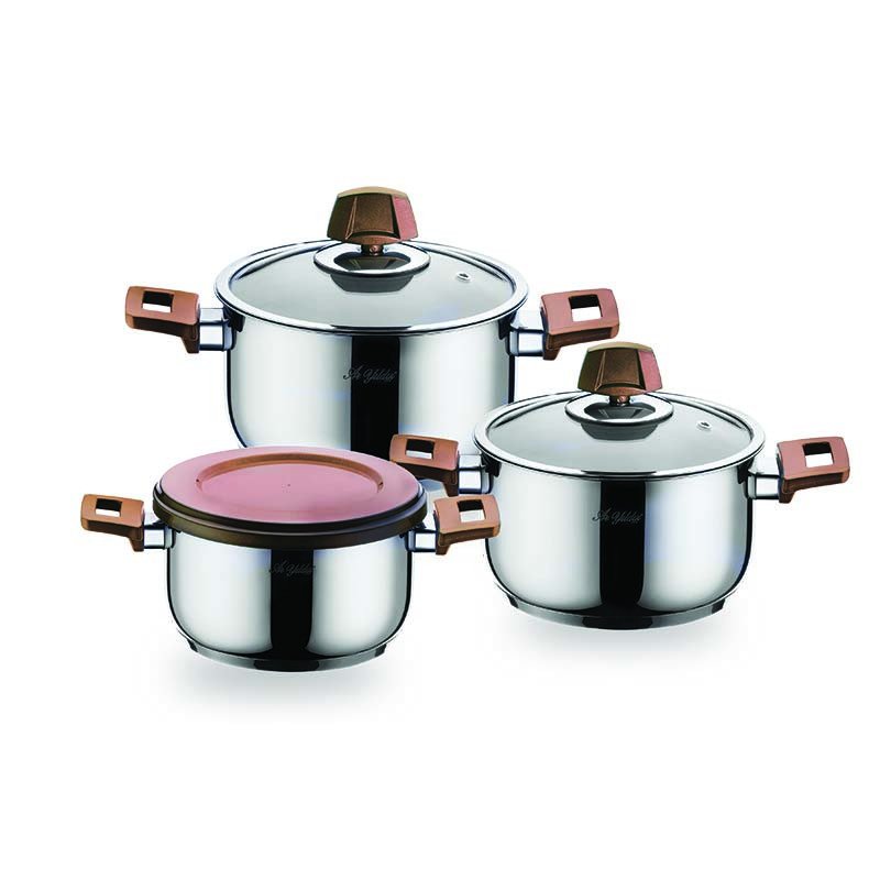 Aryıldız Piazza 9 Parça Tencere Seti Rose Gold