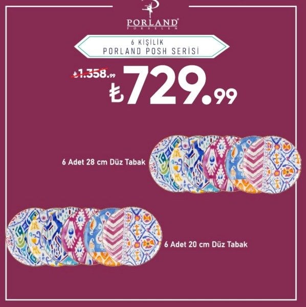 Porland Posh 12 Parça Servis Takımı