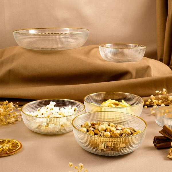 Fecra Loren 5'li Çerez Sunum Seti Gold