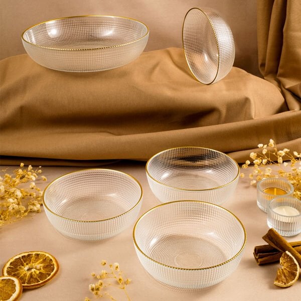 Fecra Loren 5'li Çerez Sunum Seti Gold