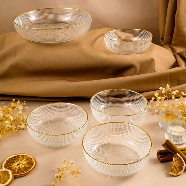 Fecra Loren 5'li Çerez Sunum Seti Gold