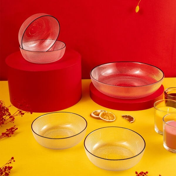 Fecra Loren 5'li Çerez Sunum Seti  Siyah