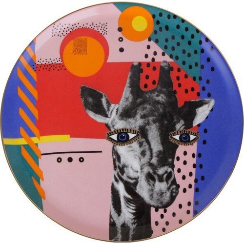 Porland Wild Life Giraffe Düz Tabak 28cm