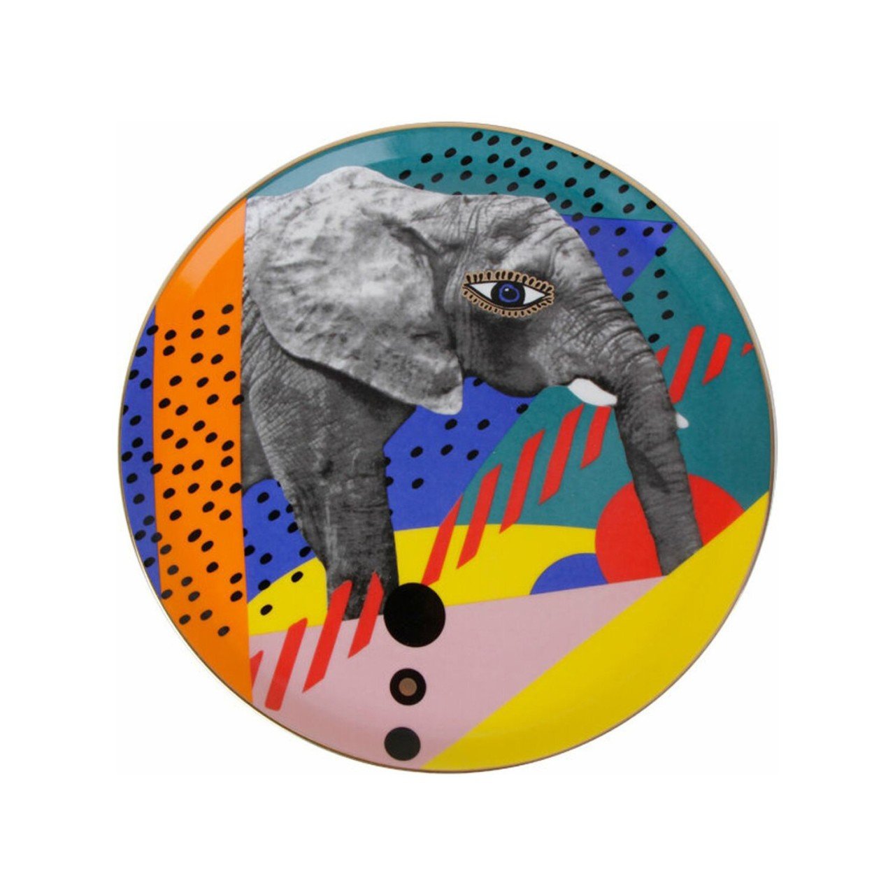Porland Wild Life Elephant Düz Tabak 28cm