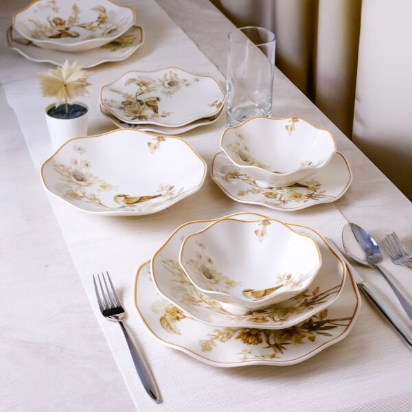 Güral Porselen Nesrin 24 Parça Yemek Seti 1891 Kahverengi