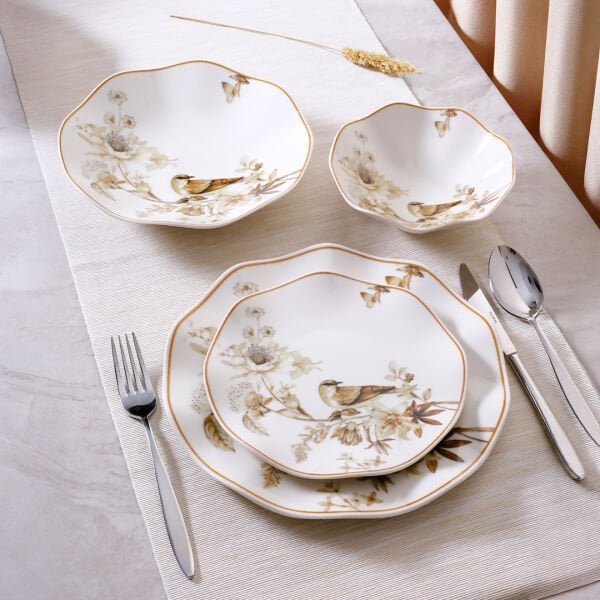 Güral Porselen Nesrin 24 Parça Yemek Seti 1891 Kahverengi