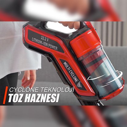 Fantom Quantum P2049 Dikey Şarjlı Süpürge - Kırmızı